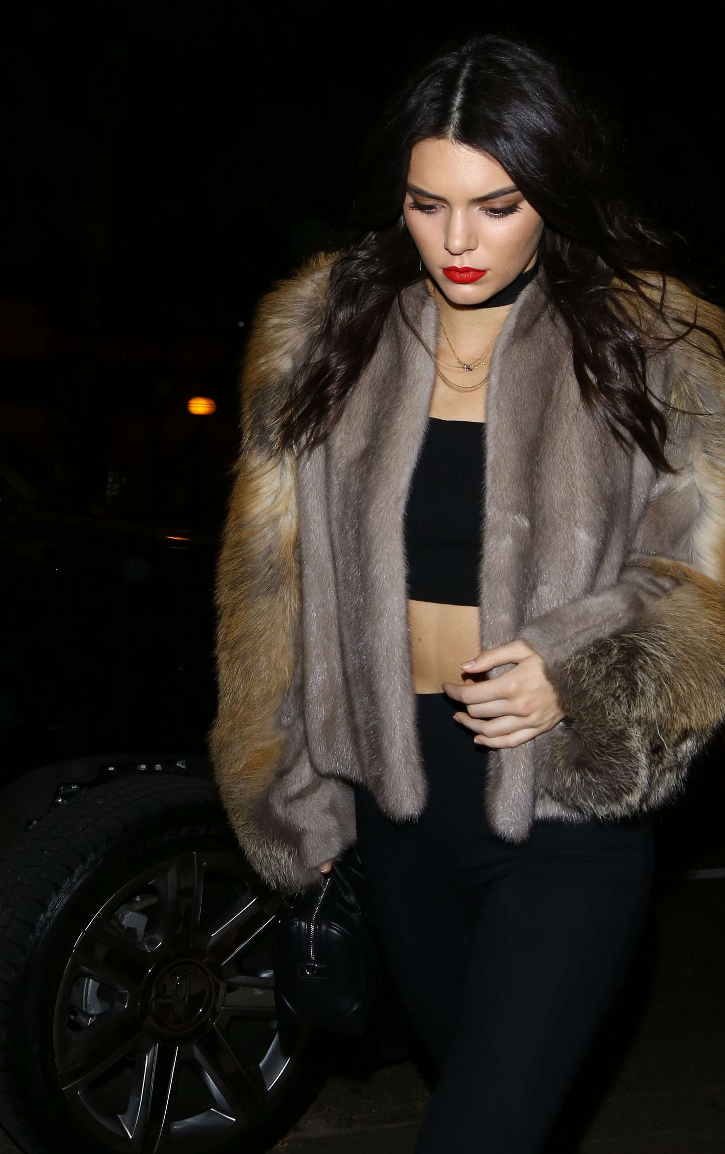 Kendall Jenner in Fur Coat 02