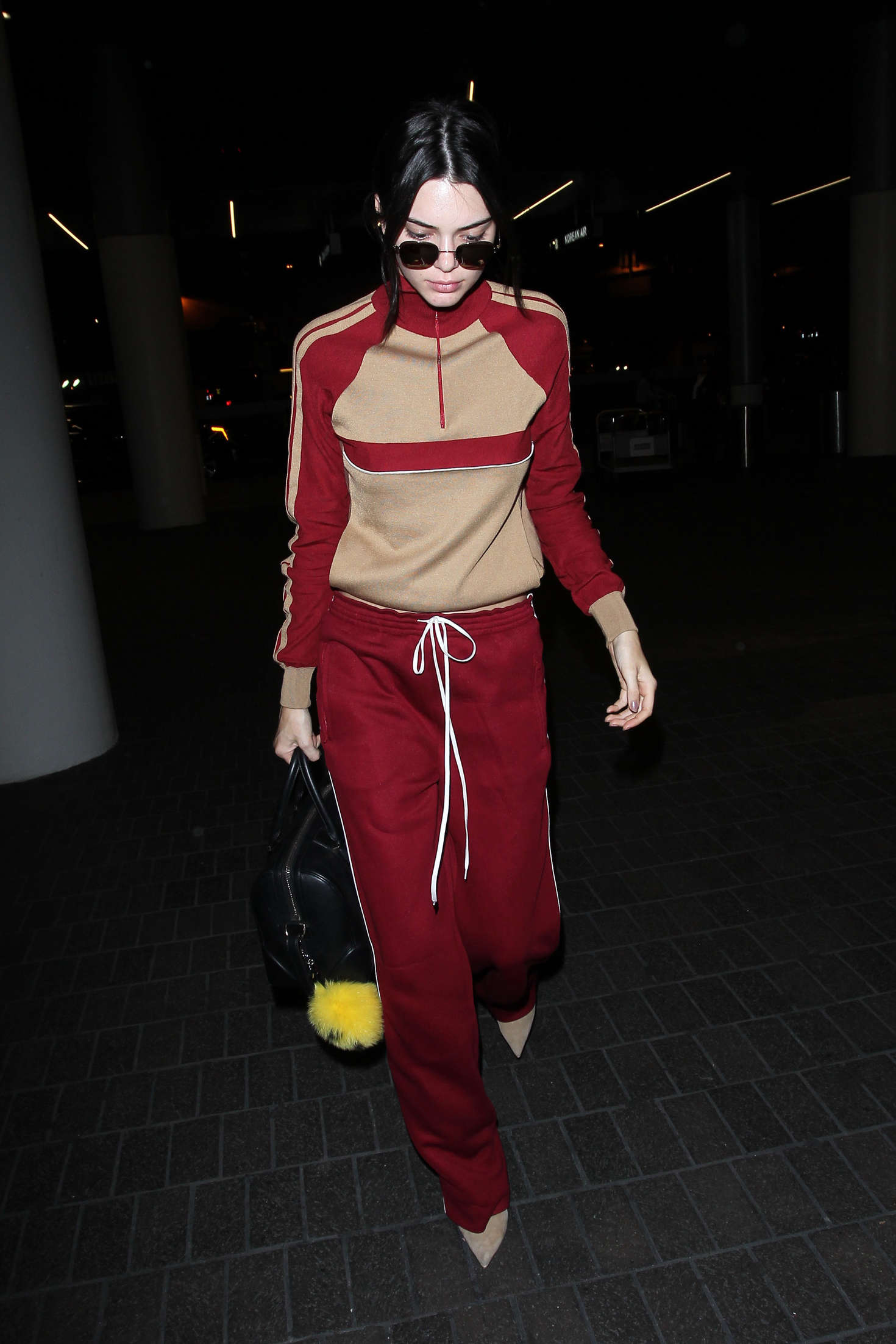 Kendall Jenner in Red Sweats at LAX 14