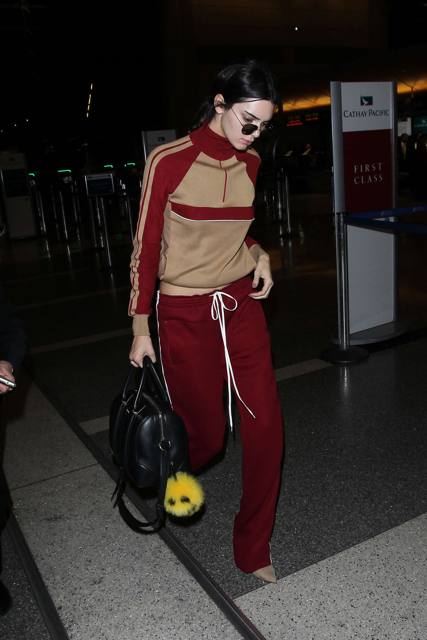 Kendall Jenner in Red Sweats at LAX 10