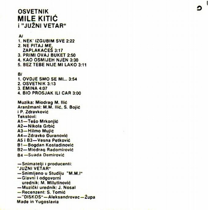 Mile Kitic 1989 Osvetnik zadnja Mc