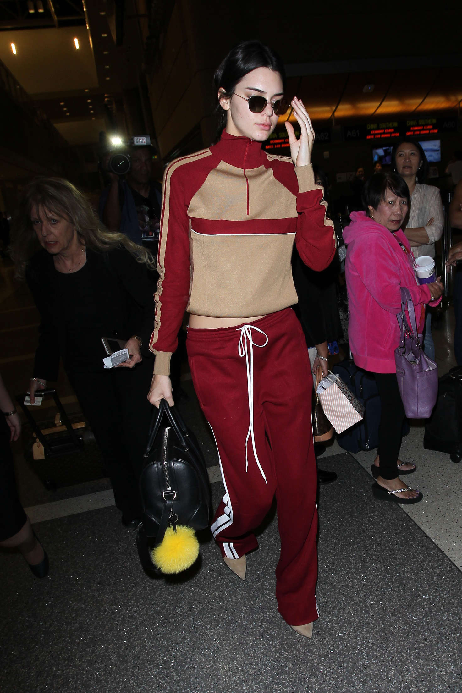 Kendall Jenner in Red Sweats at LAX 13