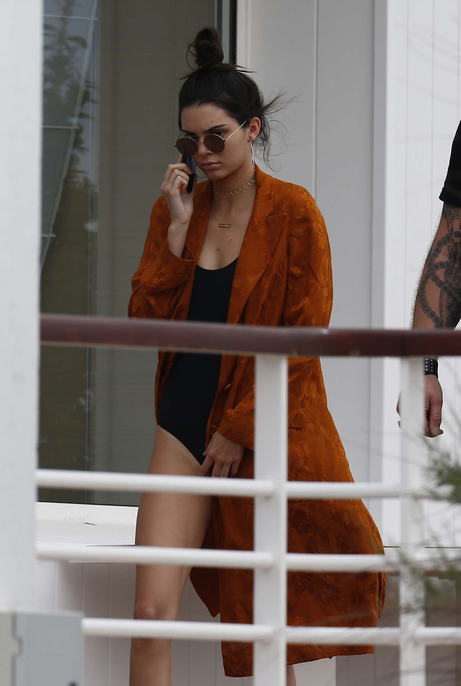 Kendall Jenner in Black Swimsuit 03
